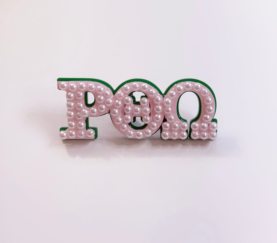 The Original Handcrafted Pearl Greek Letter Brooch