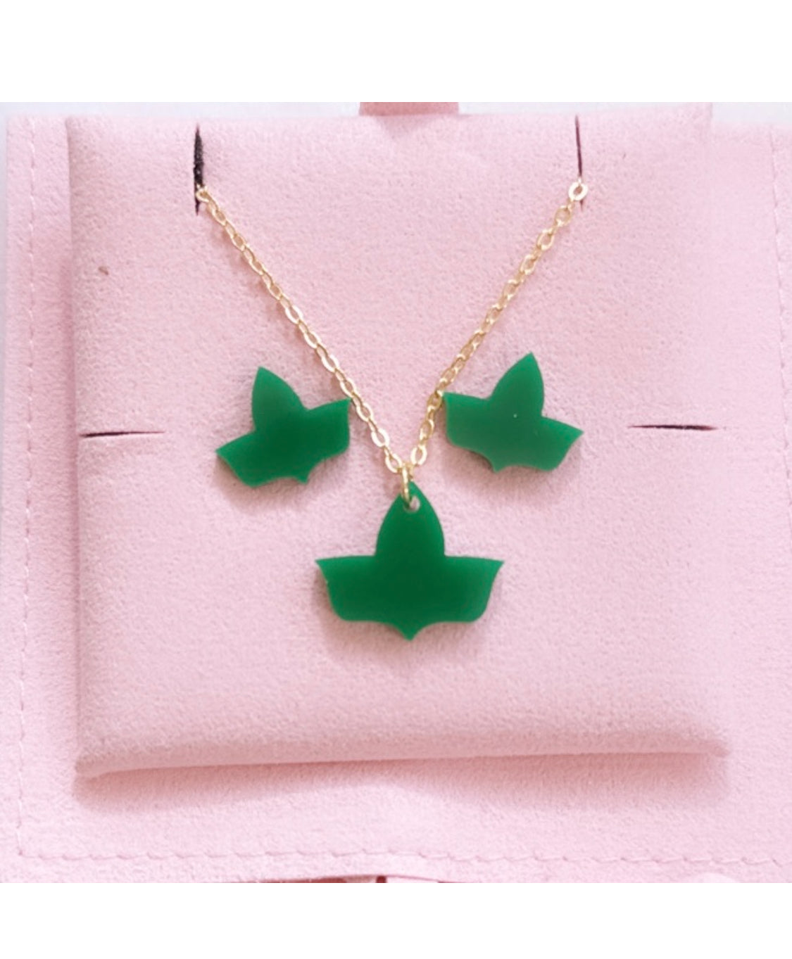 Ivy Leaf Necklace and Earring Set