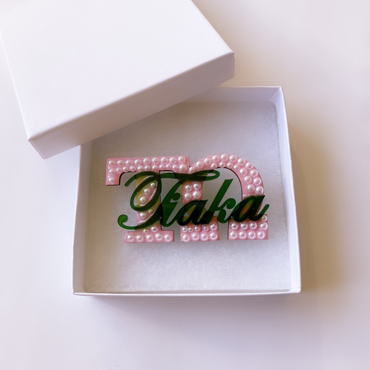 Name Acrylic Chapter Brooch