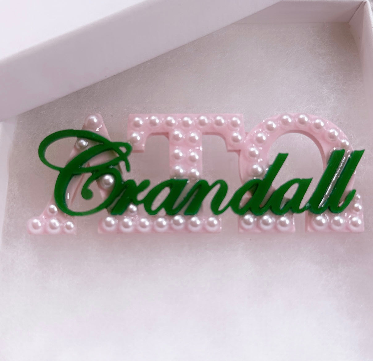 Name Acrylic Chapter Brooch