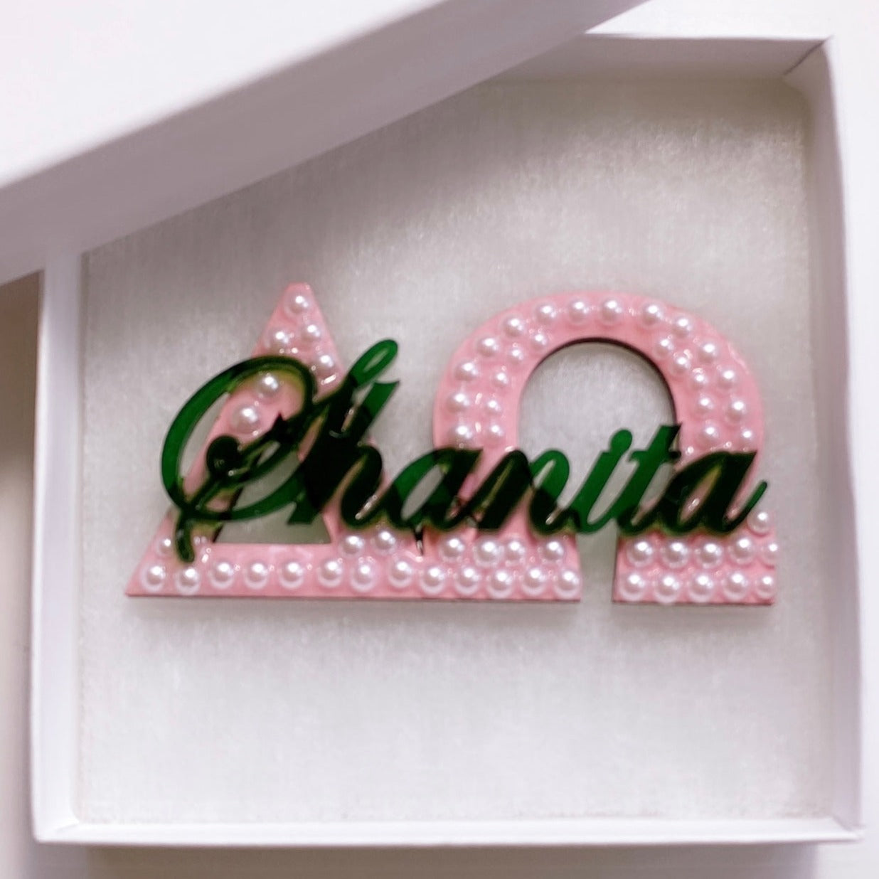 Name Acrylic Chapter Brooch