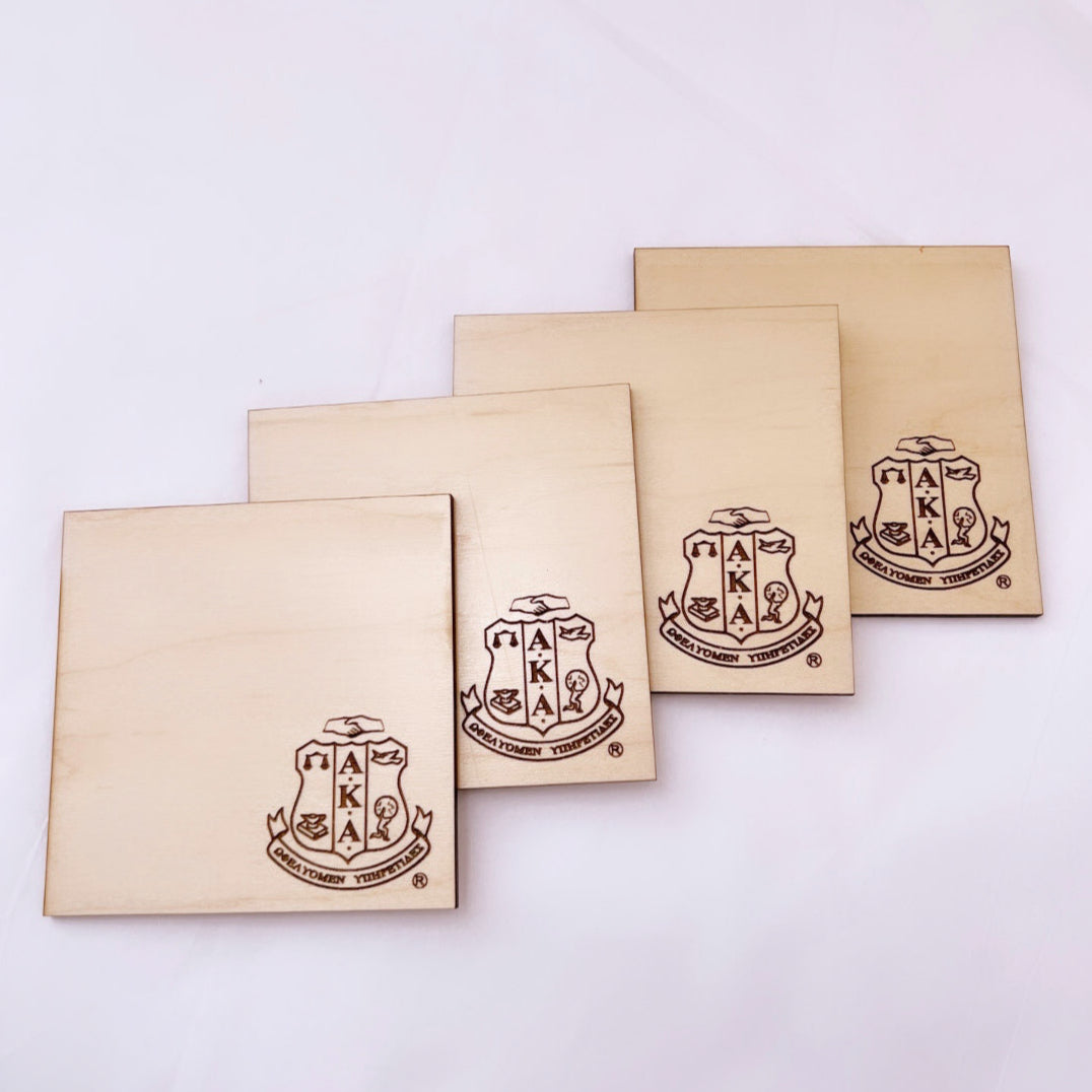 AKA Shield Maple Veneer Coasters