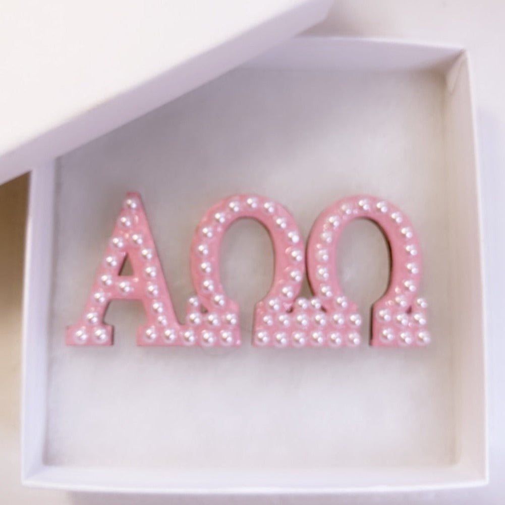 The Original Handcrafted Pearl Greek Letter Brooch