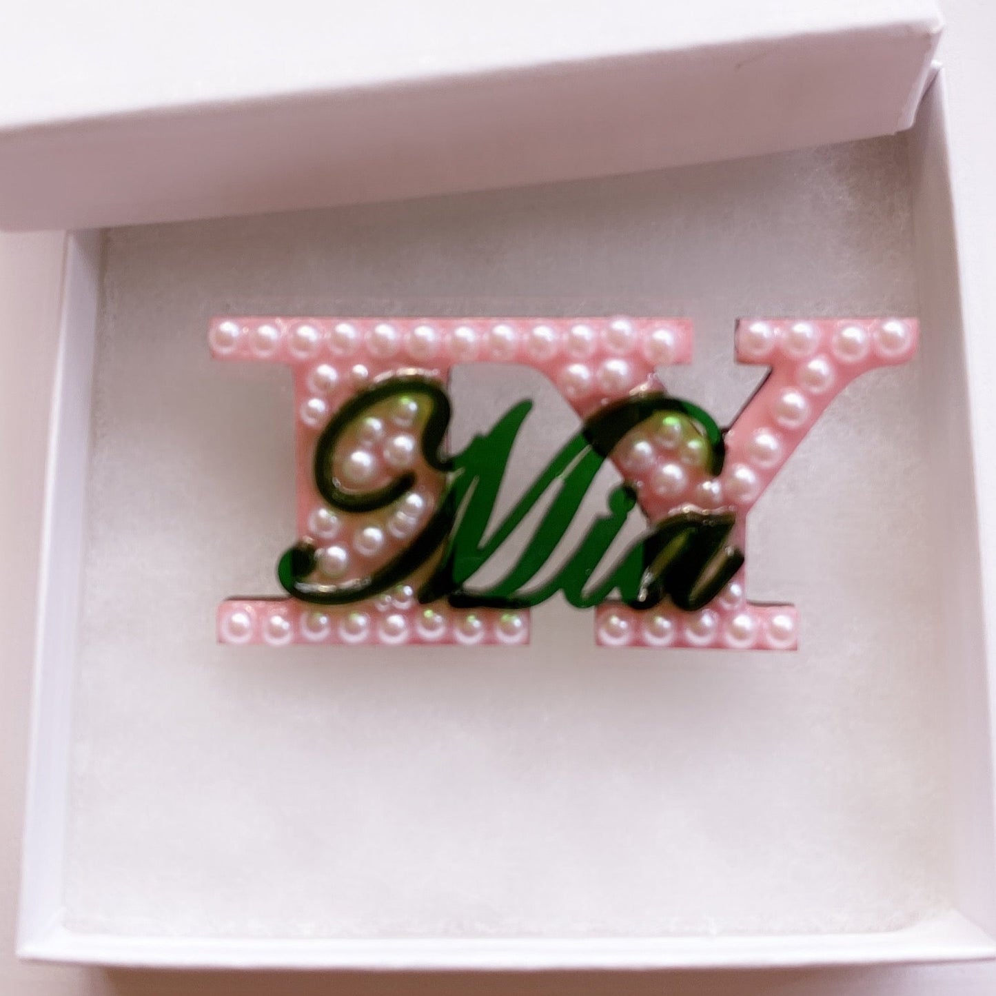 Name Acrylic Chapter Brooch