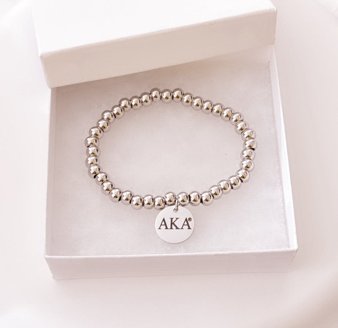 Personalized Round Charmed Beaded Bracelet