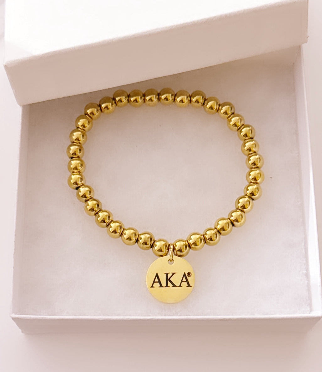 Personalized Round Charmed Beaded Bracelet