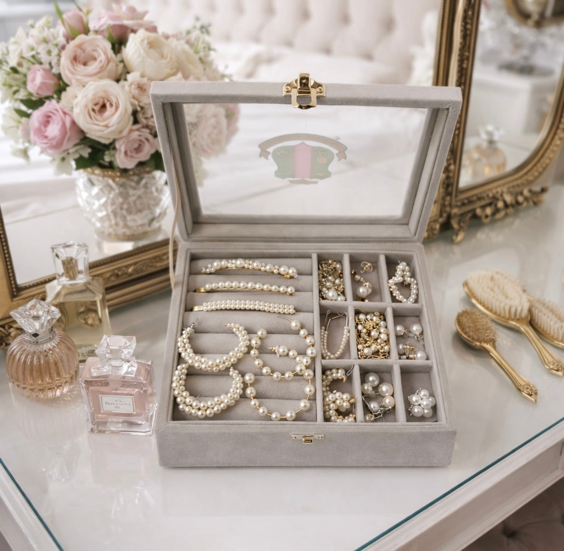 Velvet Jewelry Box – Personalized Elegance for Sorority Women