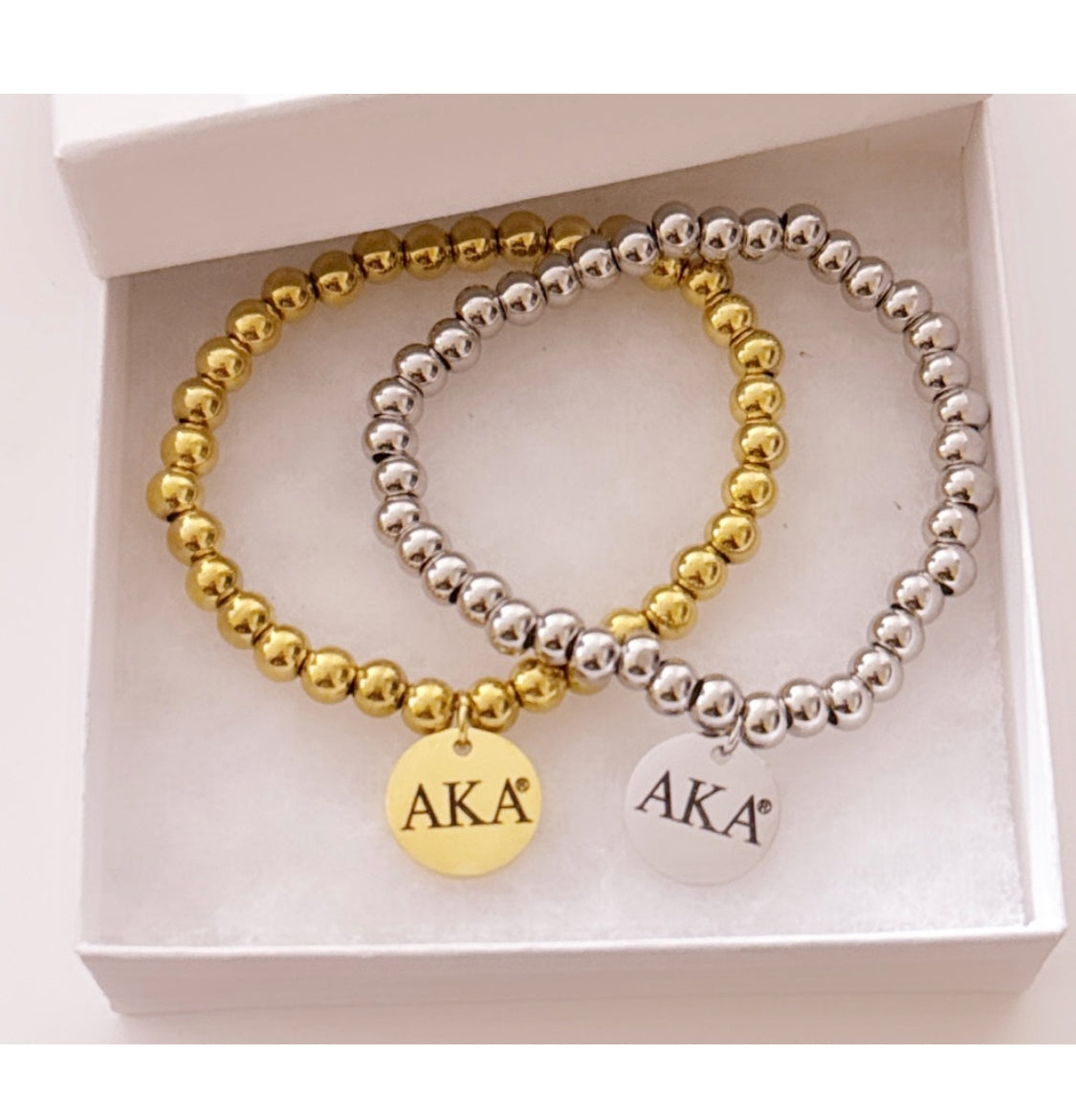 Personalized Round Charmed Beaded Bracelet