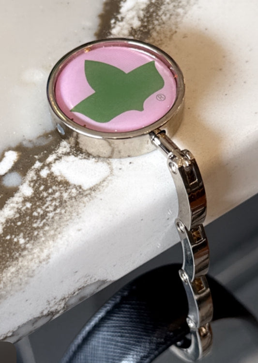 Alpha Kappa Alpha® Ivy Purse Hanger – Silver Foldable Hook