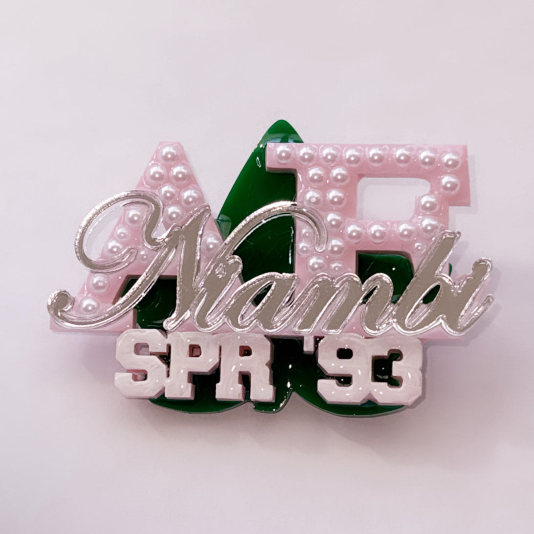 Custom Name Brooch with Ivy