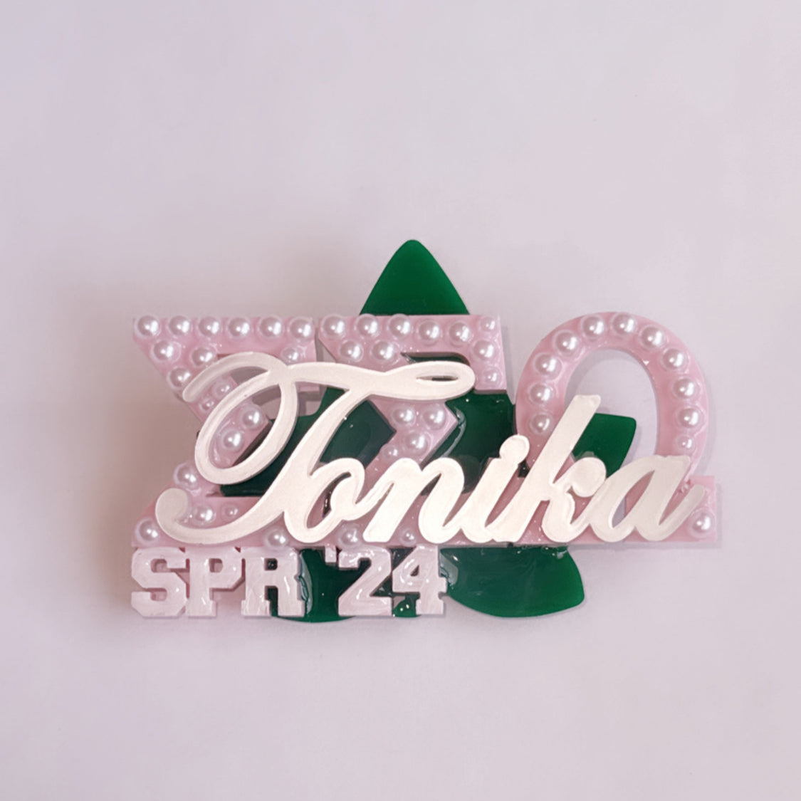 Custom Name Brooch with Ivy