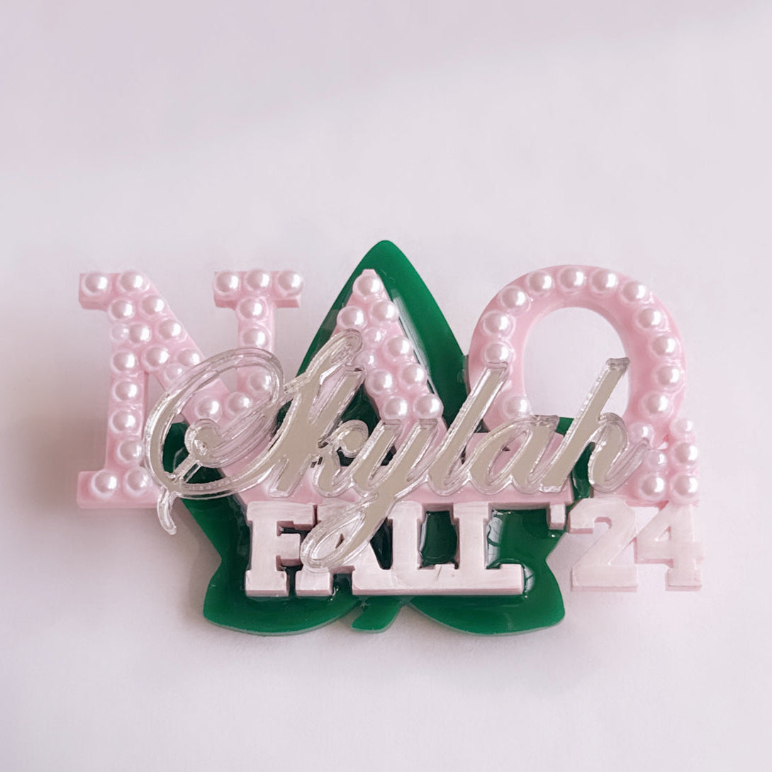 Custom Name Brooch with Ivy