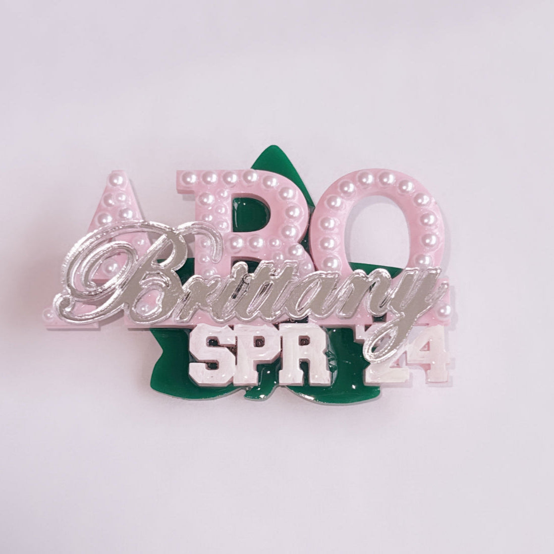 Custom Name Brooch with Ivy