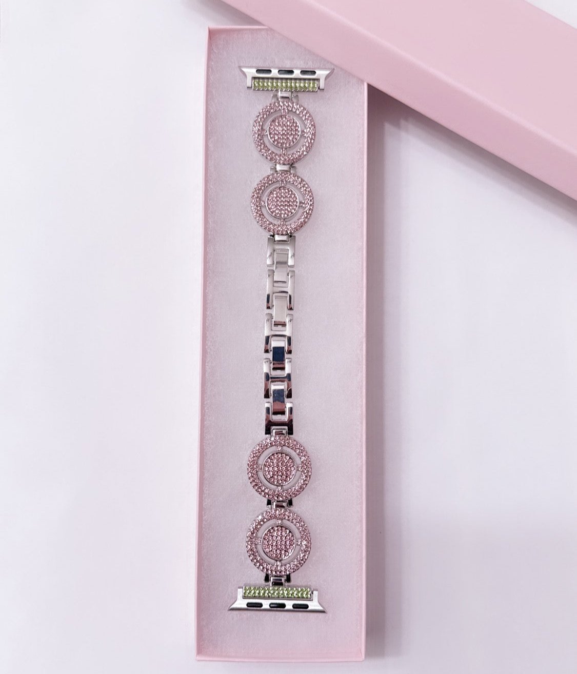 Adjustable Apple Watch Band – Pink & Green Elegance