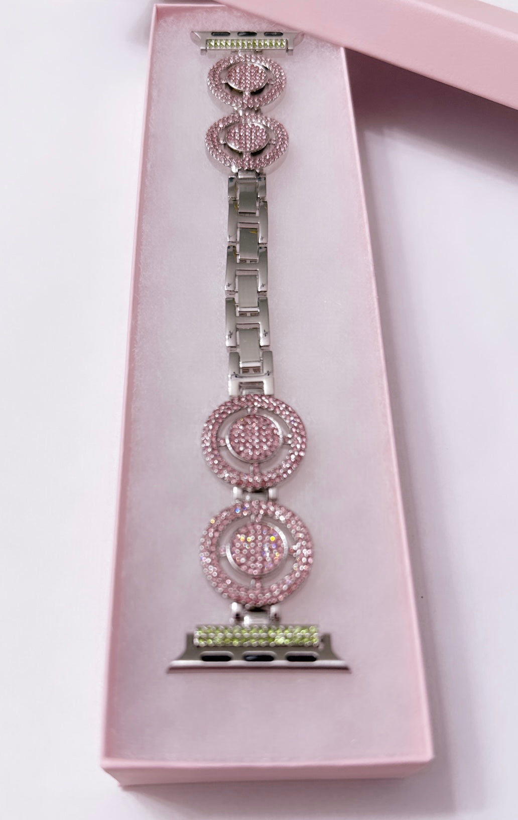 Adjustable Apple Watch Band – Pink & Green Elegance