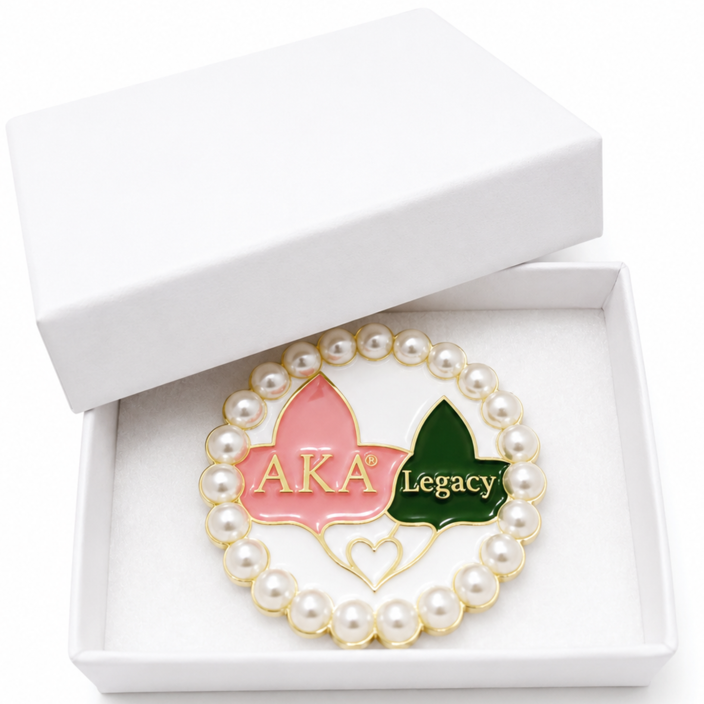 AKA Legacy Pearl Brooch | Alpha Kappa Alpha Legacy Pin | 2 Inch Sorority Brooch