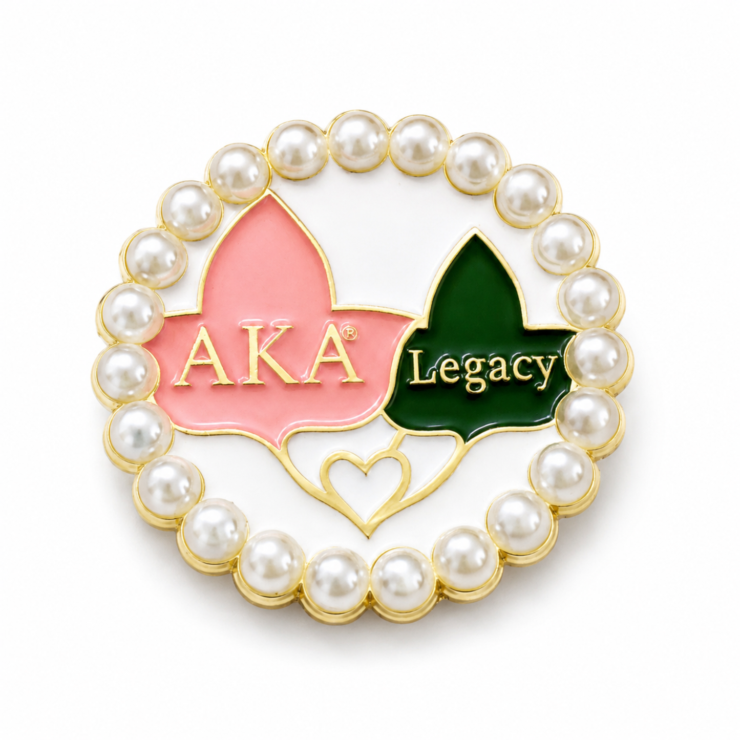 AKA Legacy Pearl Brooch | Alpha Kappa Alpha Legacy Pin | 2 Inch Sorority Brooch