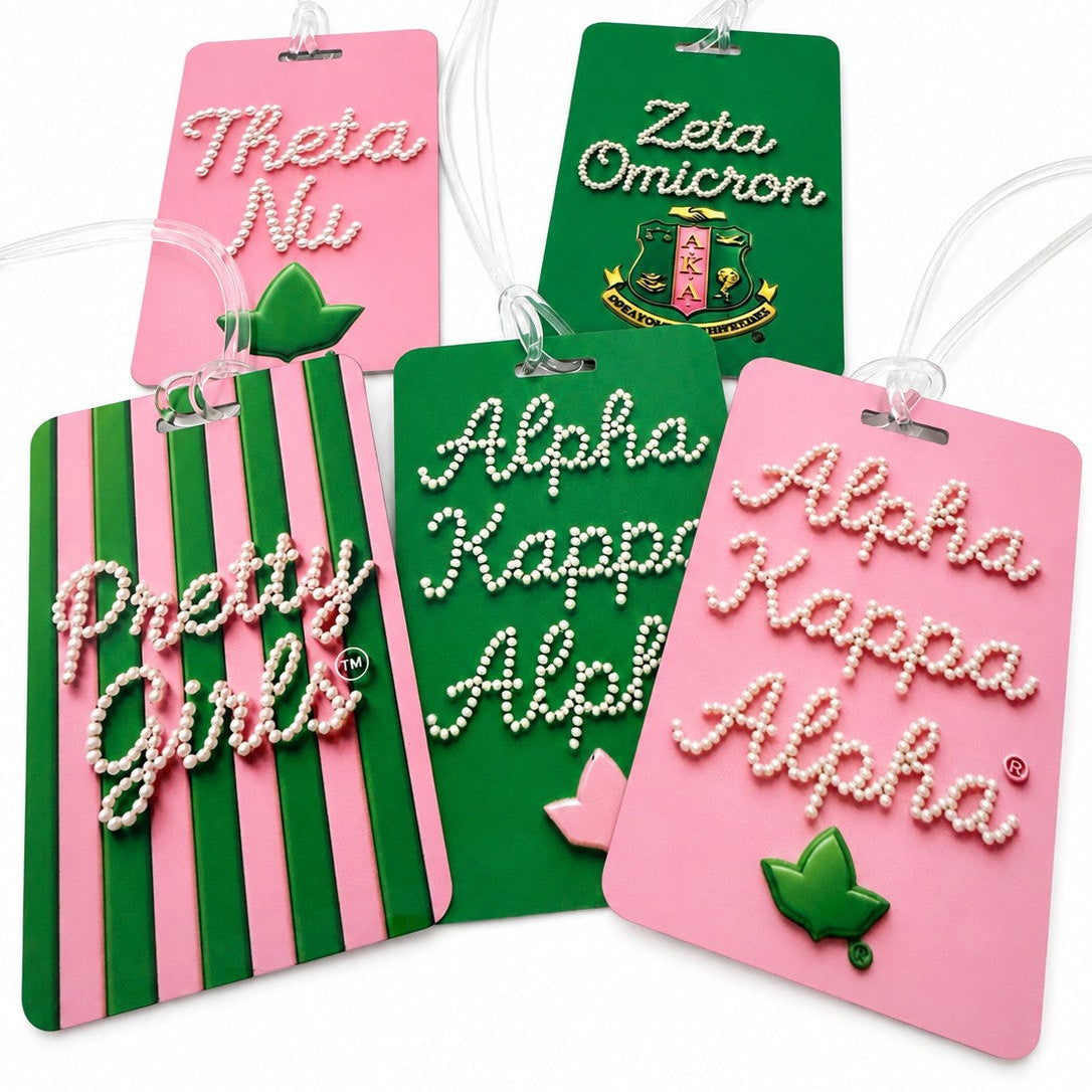 Alpha Kappa Alpha Double Sided Purse Tag & Luggage Tag | Personalized Chapter Tag | Durable Travel Tag
