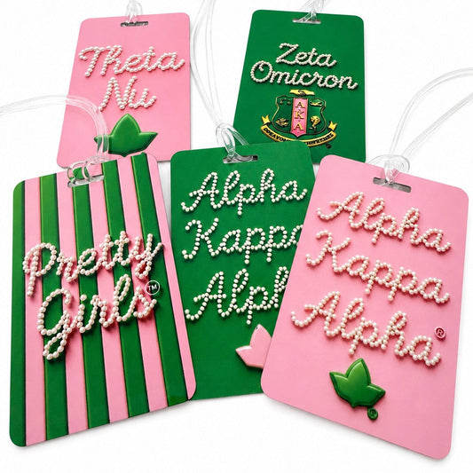 Alpha Kappa Alpha Double Sided Purse Tag & Luggage Tag | Personalized Chapter Tag | Durable Travel Tag